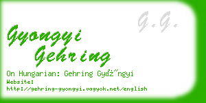 gyongyi gehring business card